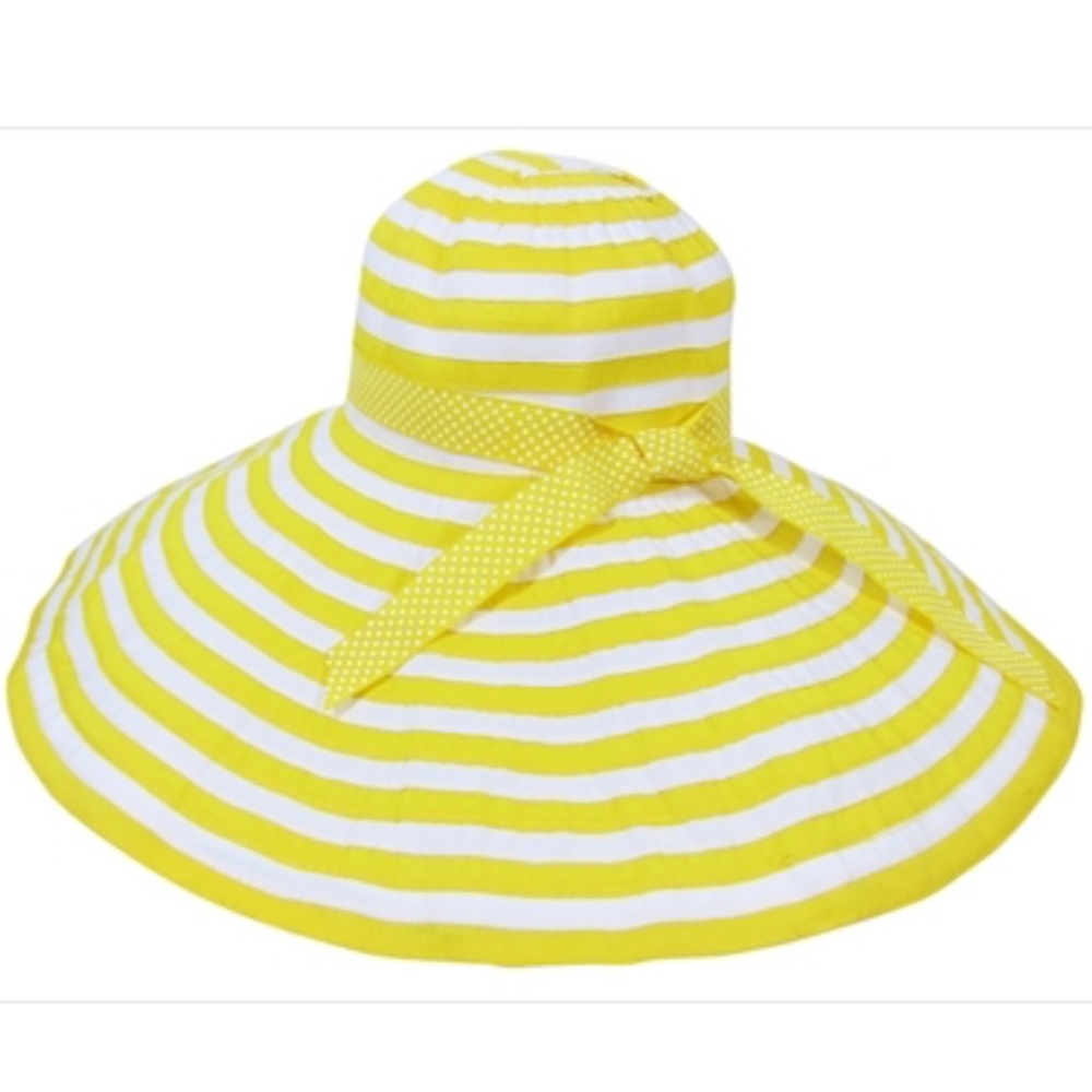 Yellow and White Striped Sun Hat